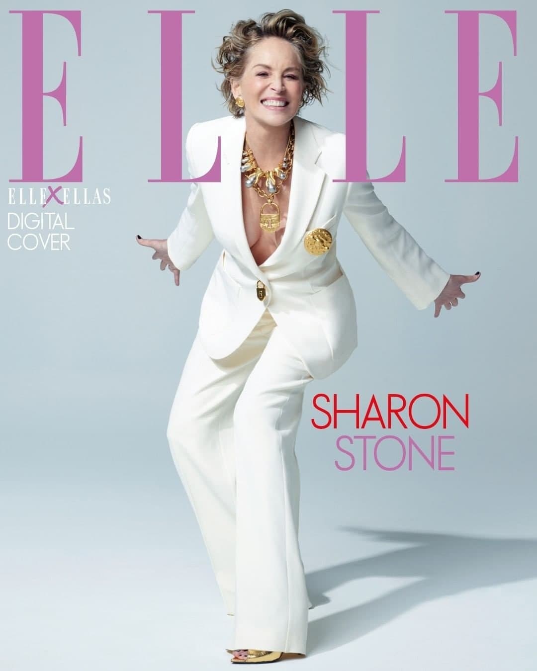 Sharon Stone for Elle Spain 2023 时尚杂志封面，摄影师作品展示