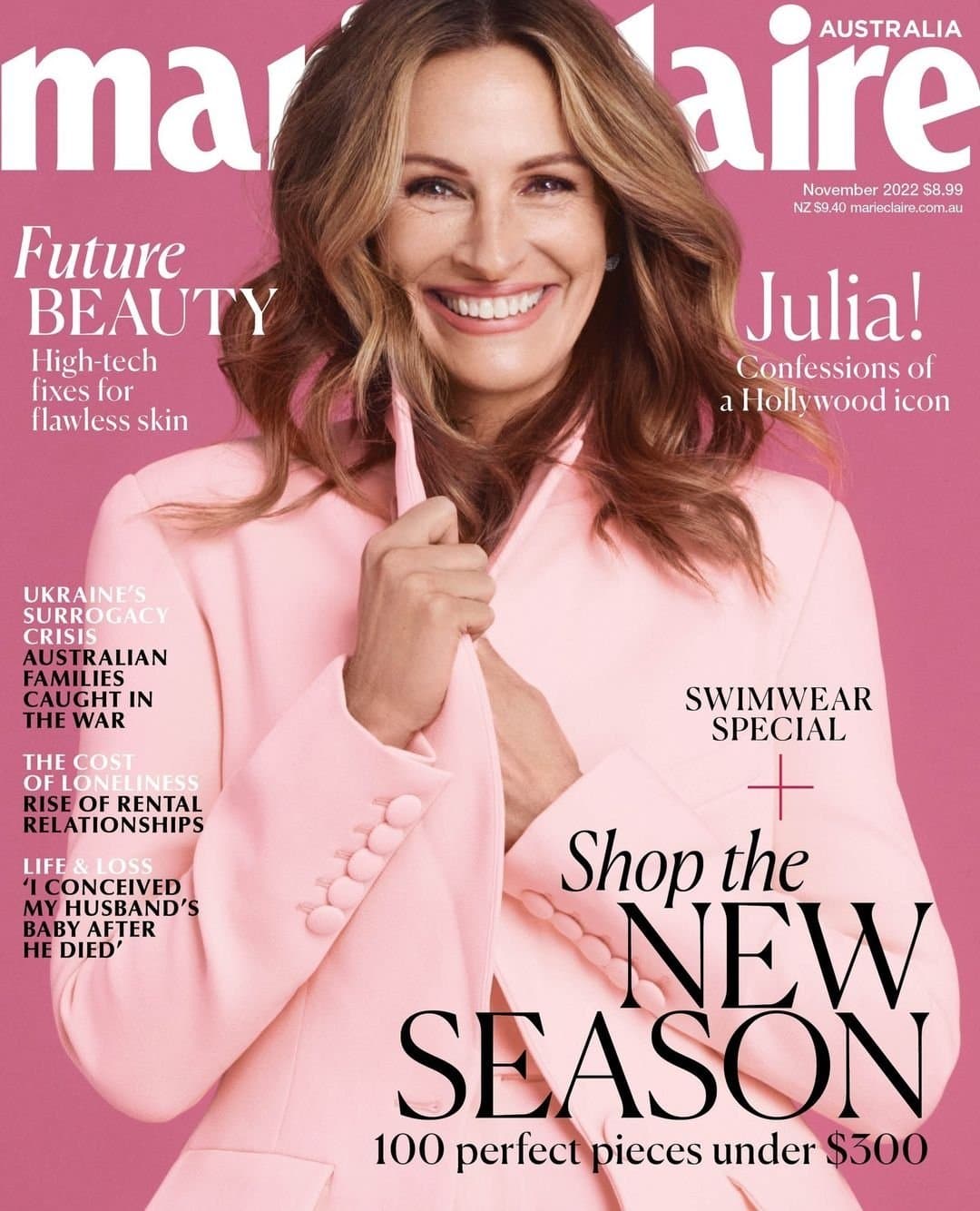 Julia Roberts for Marie Claire Australia – November 2022 时尚杂志封面,摄影师作品展示
