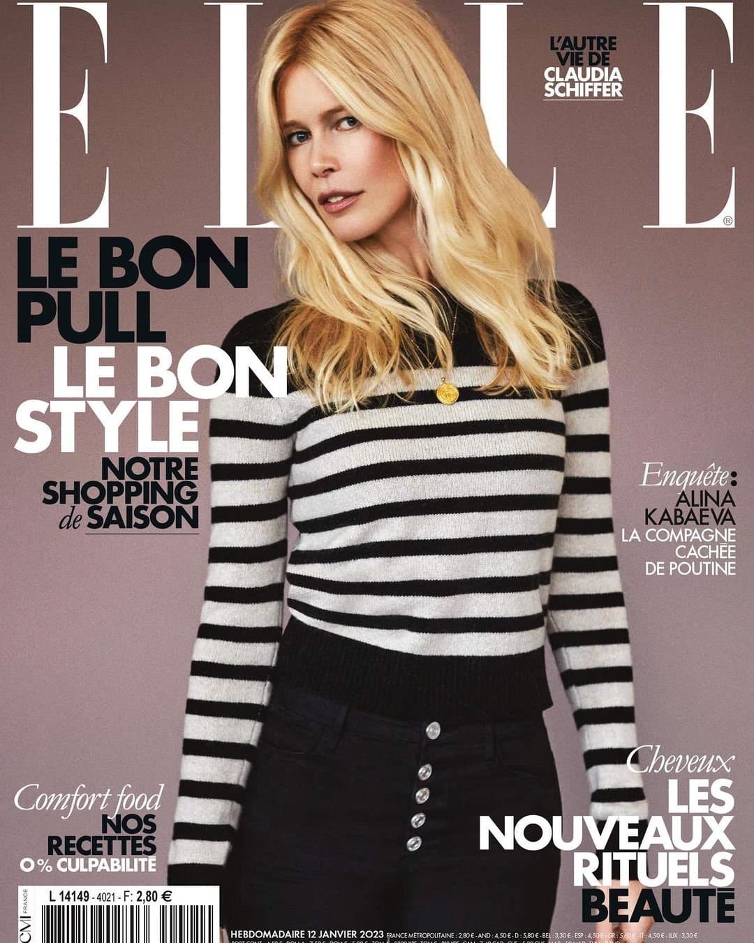 Claudia Schiffer for Elle France – 12th January 2023 时尚杂志封面,摄影师作品展示