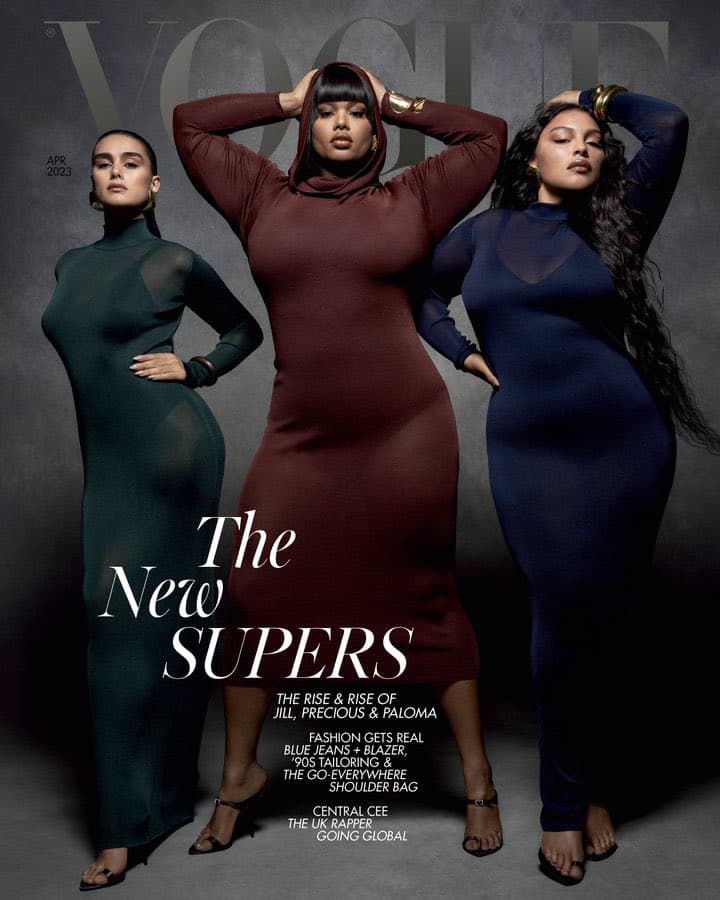 British Vogue, April 2023, Jill Kortleve, Precious Lee and Paloma Elsesser 时尚杂志封面,摄影师作品展示
