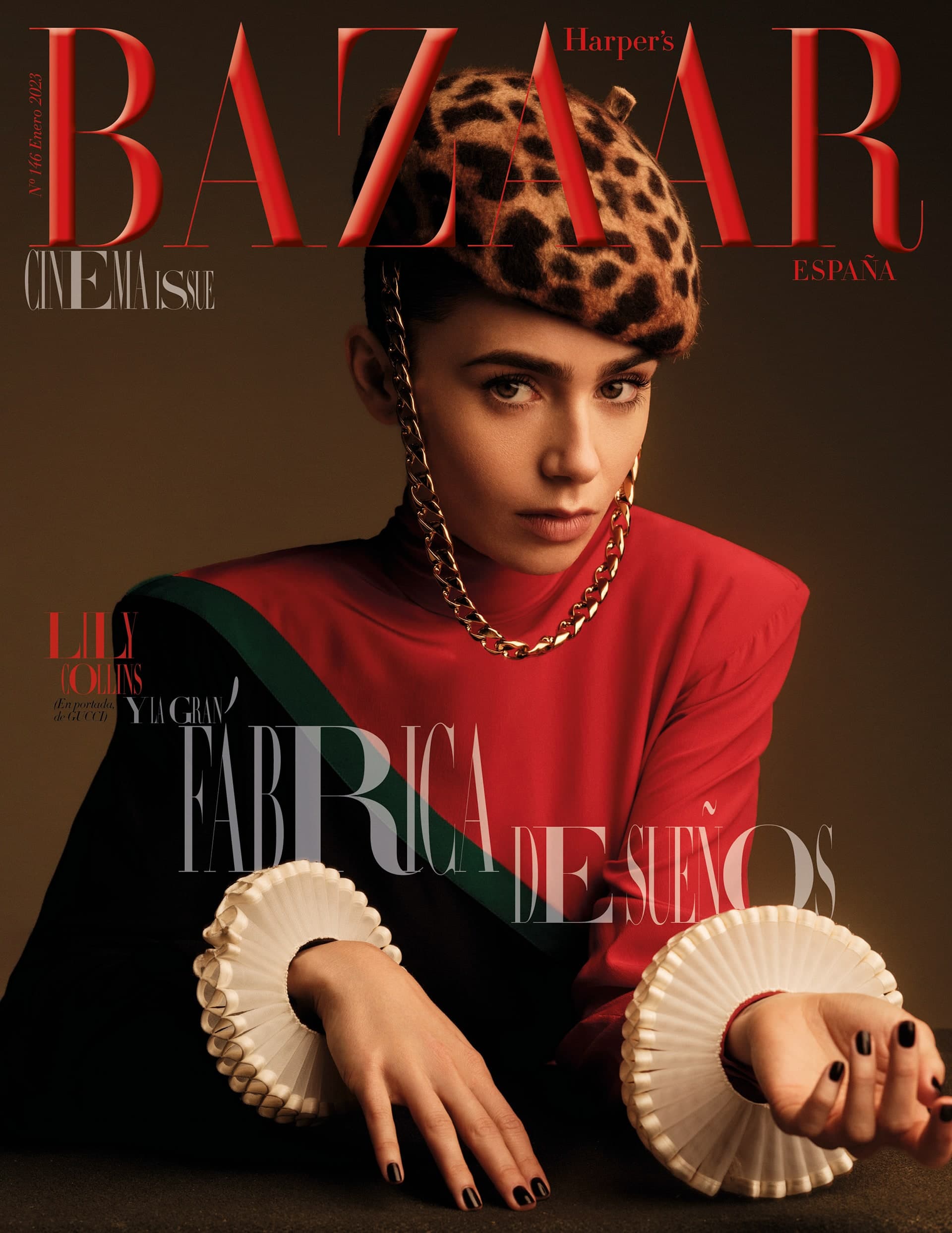 Harper’s Bazaar Spain January 2023: Lily Collins